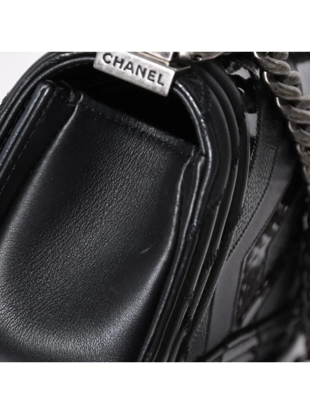 Chanel Boy Chain Shoulder Bag Black